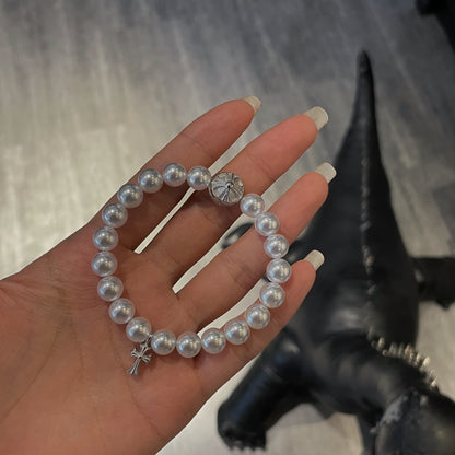New Cross Pearl Bracelet