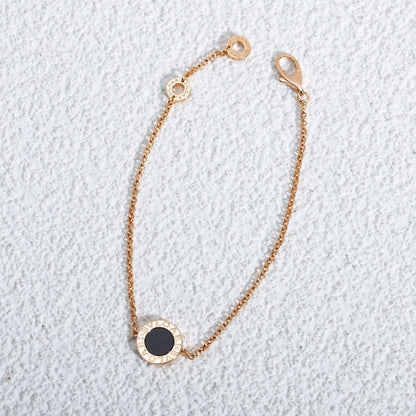 Black and white double-sided single flower bracelet