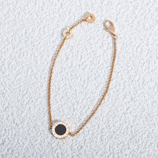 Black and white double-sided single flower bracelet