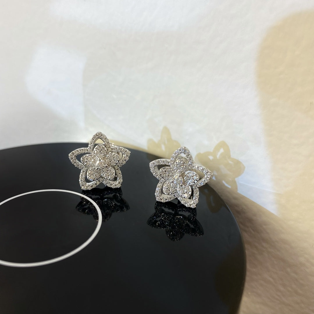 Platinum flower earrings