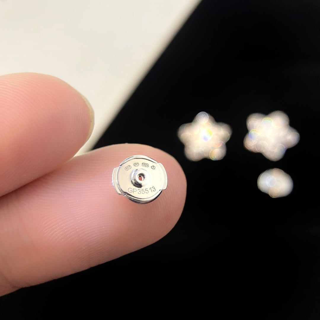 Platinum flower earrings