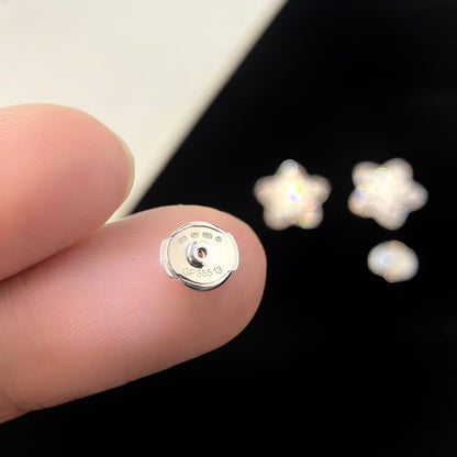 Platinum flower earrings