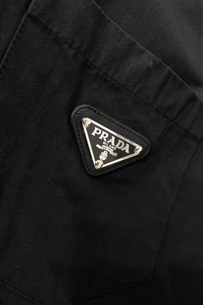 Premium cotton and linen blend short-sleeved shirt