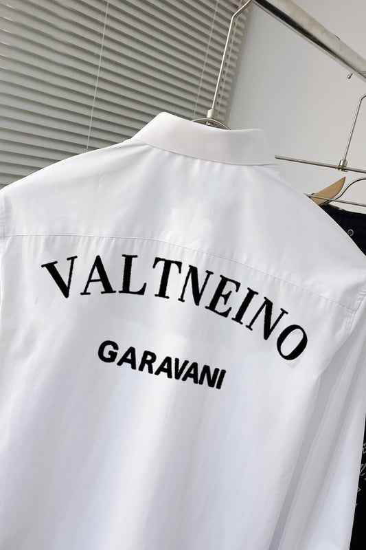 shirt with embroidered letters on chest