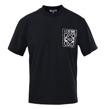 25ss Large logo pocket splash embroidery short-sleeved T-shirt
