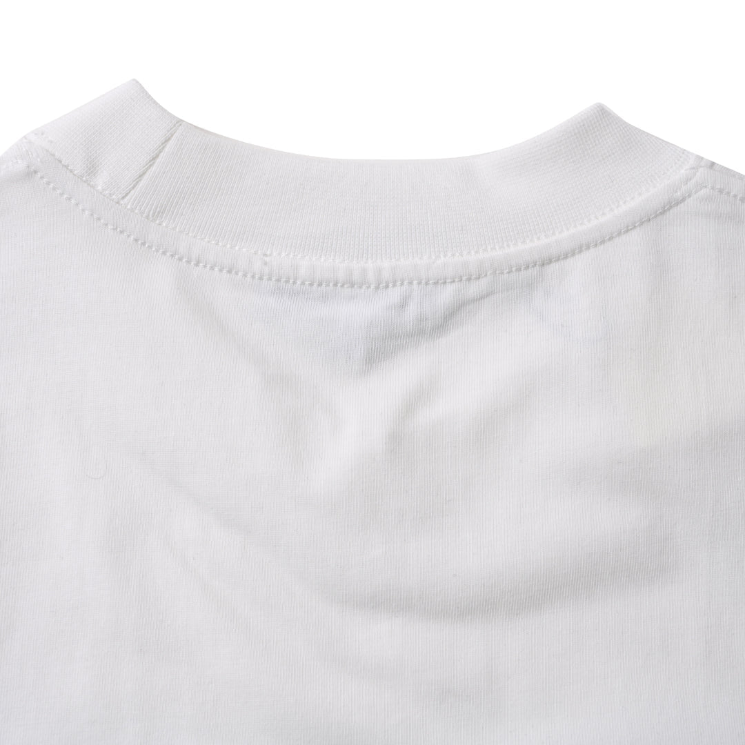 25ss Large logo pocket splash embroidery short-sleeved T-shirt