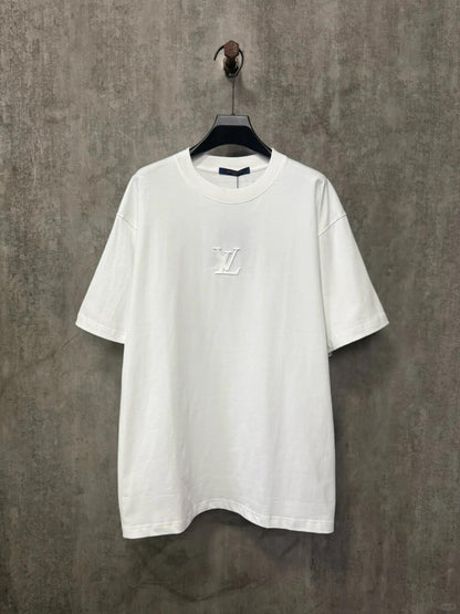 25ss front and rear logo 3D laminated short sleeved shirt