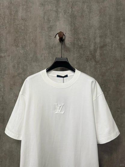 25ss front and rear logo 3D laminated short sleeved shirt