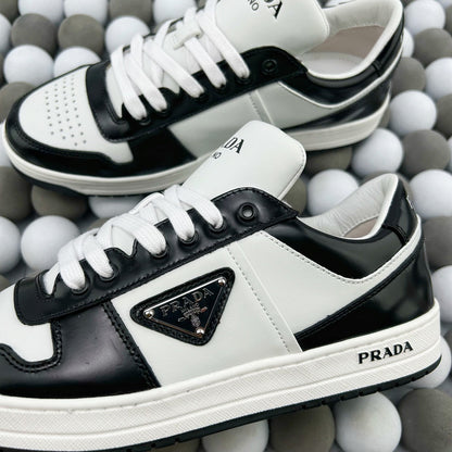 P Black and White Panda Low Top Lace Up Round Toe Board Shoes