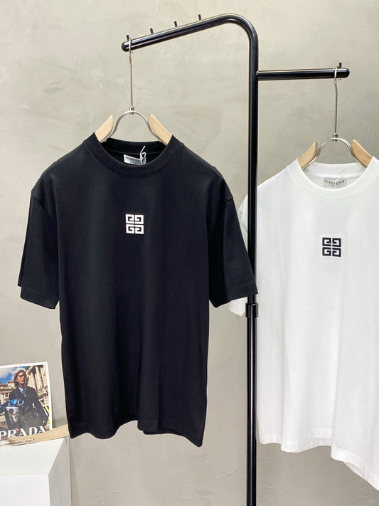 25ss Casual short-sleeved shirt with embroidered logo on chest