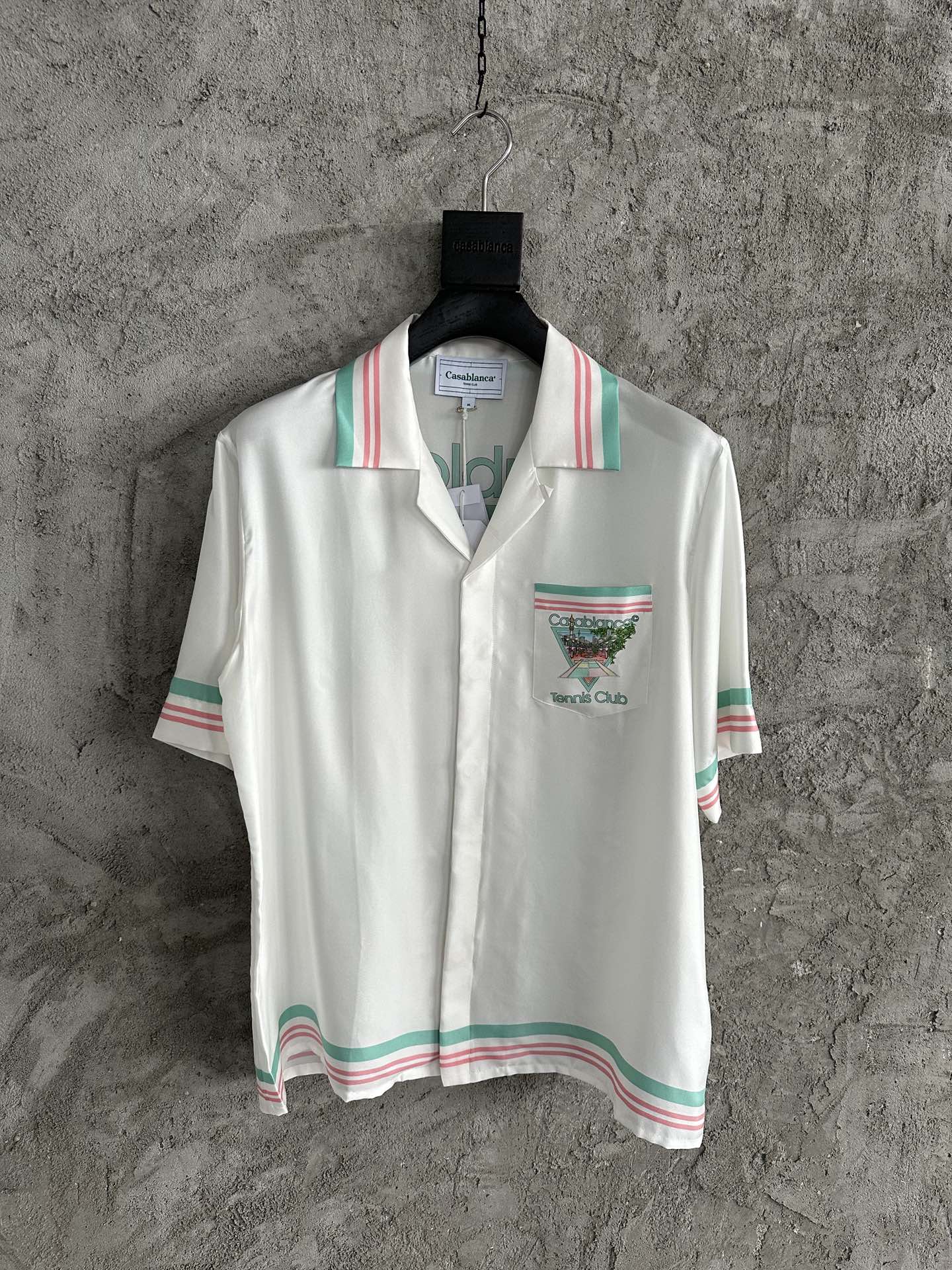 25ss Fountain pattern silk short-sleeved shirt