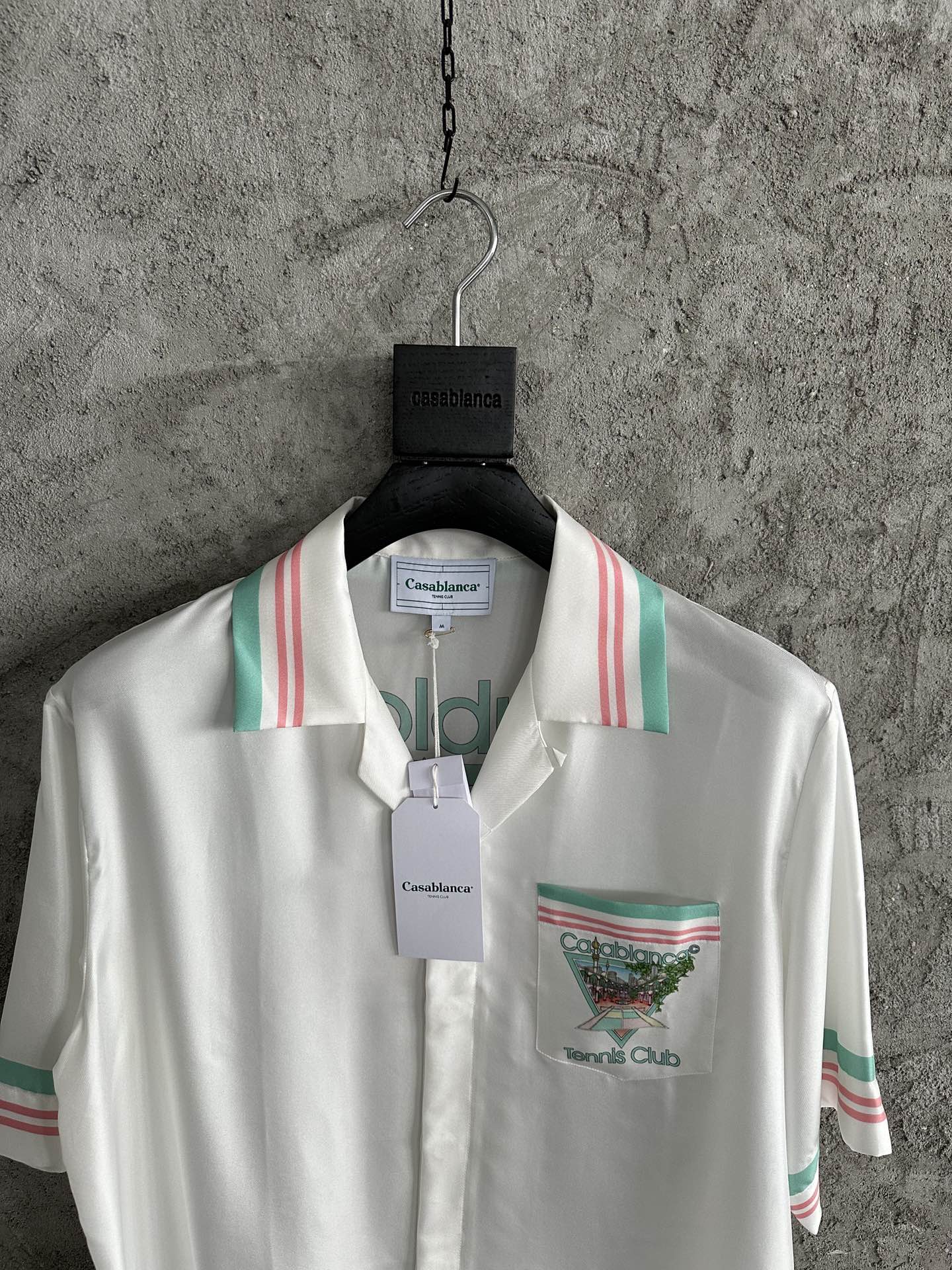 25ss Fountain pattern silk short-sleeved shirt