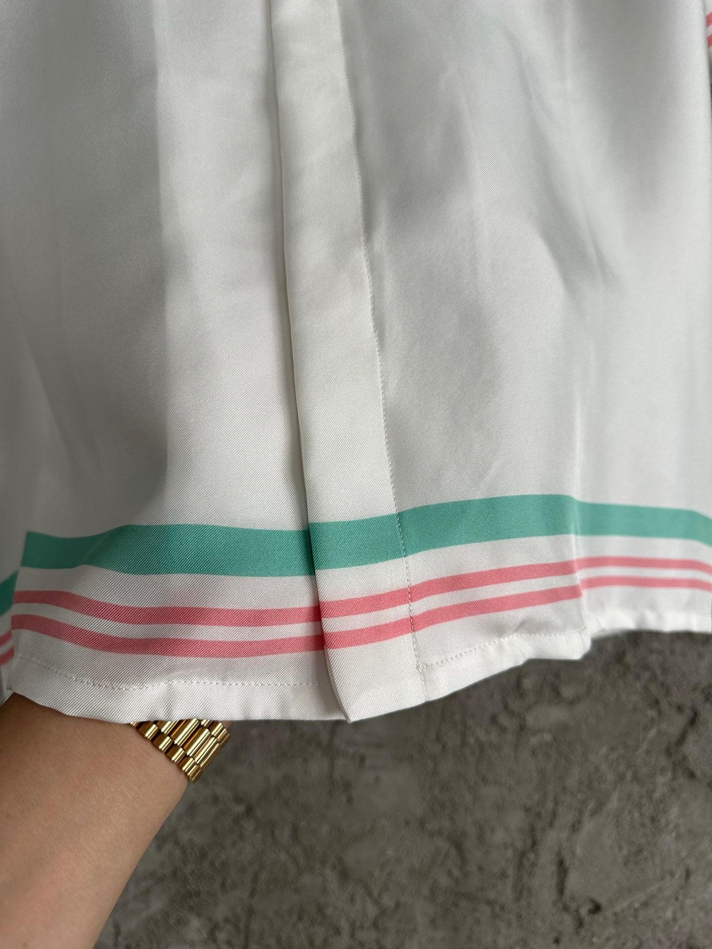 25ss Fountain pattern silk short-sleeved shirt