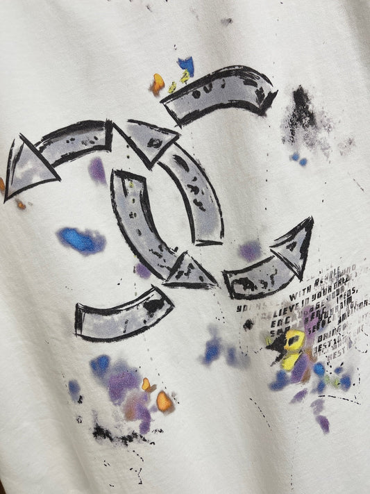 25ss early spring new simple logo graffiti series minimalist letter print short-sleeved T-shirt