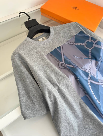 2025 Spring and Summer New Splicing Printed T-shirt
