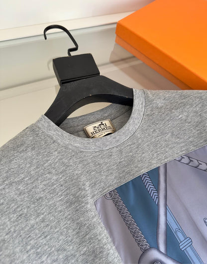 2025 Spring and Summer New Splicing Printed T-shirt