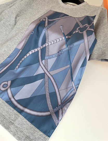 2025 Spring and Summer New Splicing Printed T-shirt