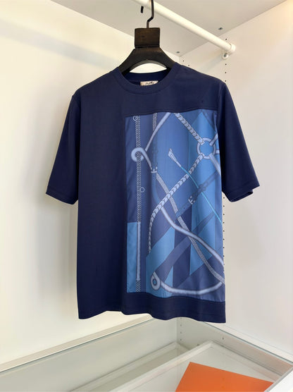 2025 Spring and Summer New Splicing Printed T-shirt