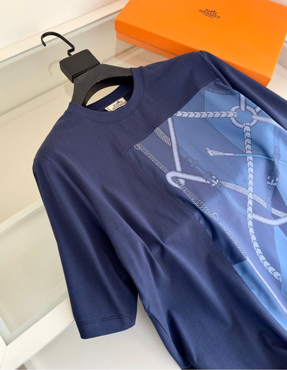 2025 Spring and Summer New Splicing Printed T-shirt