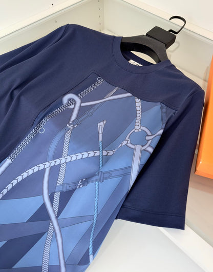 2025 Spring and Summer New Splicing Printed T-shirt