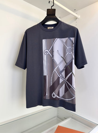 2025 Spring and Summer New Splicing Printed T-shirt