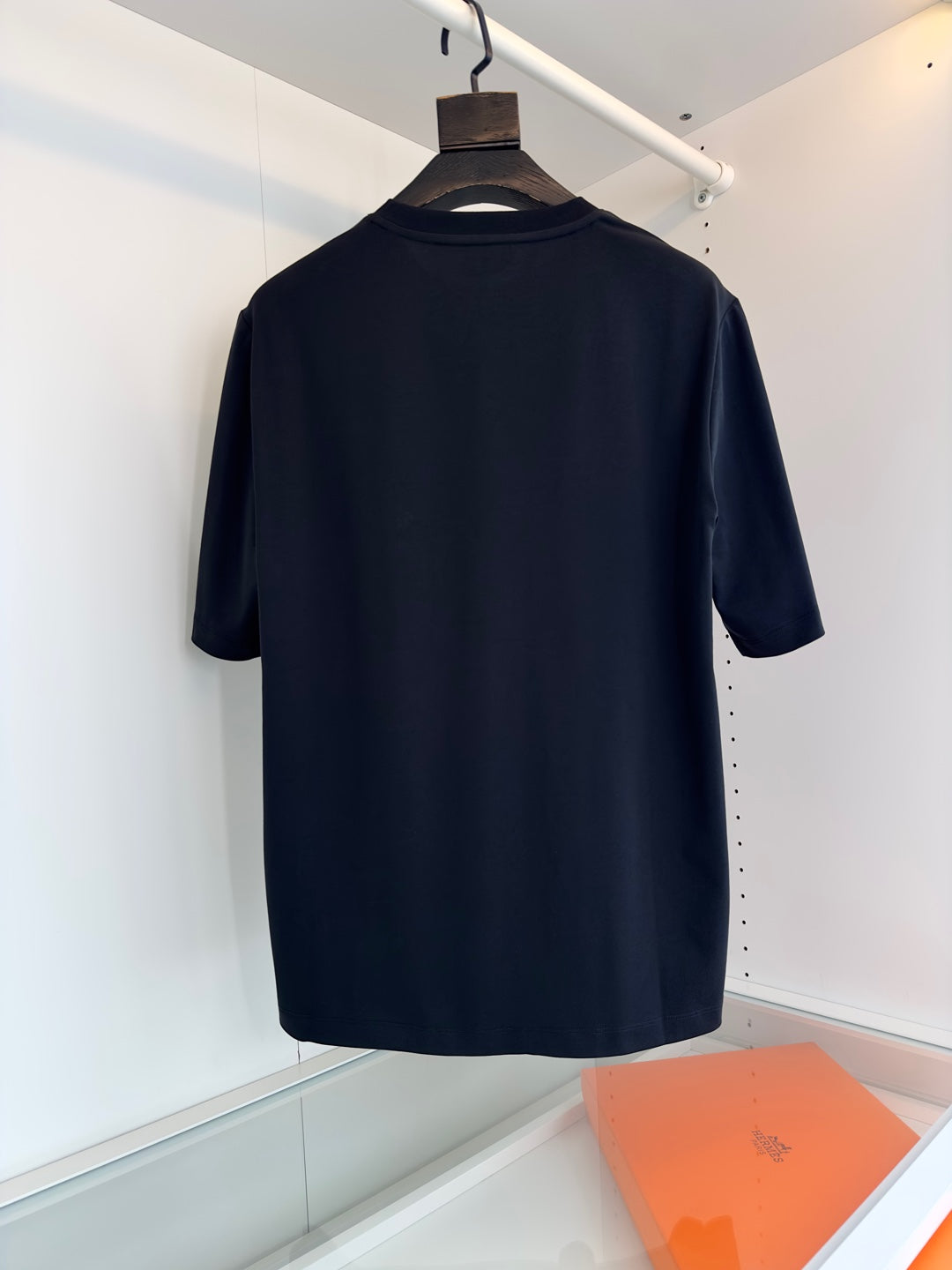 2025 Spring/Summer Slightly Wide Round Neck Short Sleeve T-Shirt