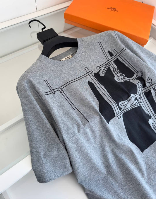 2025 Spring and Summer Graphic Printed Slightly Wide Round Neck Short Sleeve T-shirt