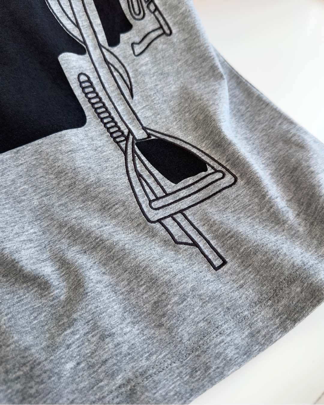 2025 Spring and Summer Graphic Printed Slightly Wide Round Neck Short Sleeve T-shirt