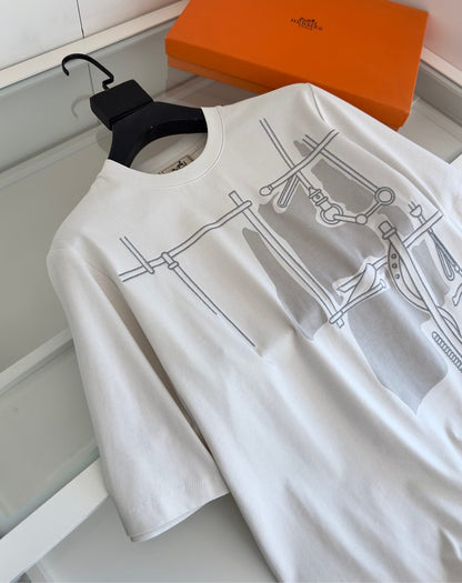 2025 Spring and Summer Graphic Printed Slightly Wide Round Neck Short Sleeve T-shirt