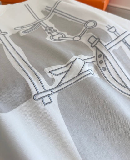 2025 Spring and Summer Graphic Printed Slightly Wide Round Neck Short Sleeve T-shirt