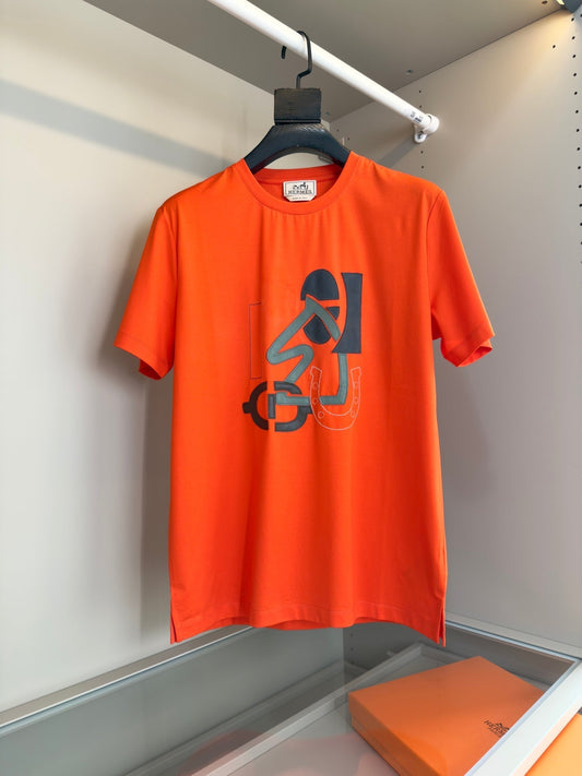2025 Spring and Summer Leather Embroidery Round Neck Short Sleeve T-shirt