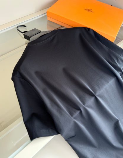 2025 Spring and Summer Leather Embroidery Round Neck Short Sleeve T-shirt