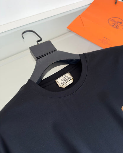 2025 Spring and Summer Leather Embroidery Round Neck Short Sleeve T-shirt