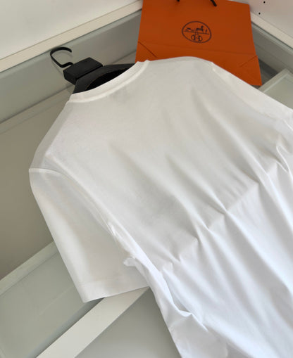 2025 Spring and Summer Leather Embroidery Round Neck Short Sleeve T-shirt