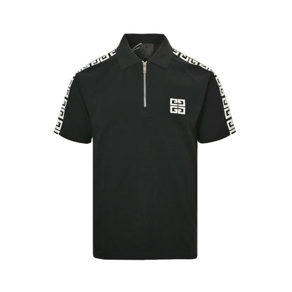 Half-zip chest logo short sleeves