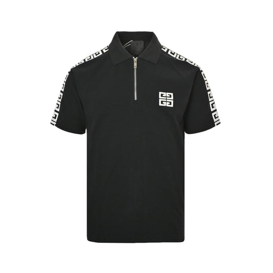 Half-zip chest logo short sleeves