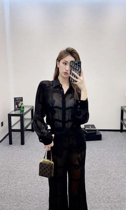 25ss Silk bow shirt