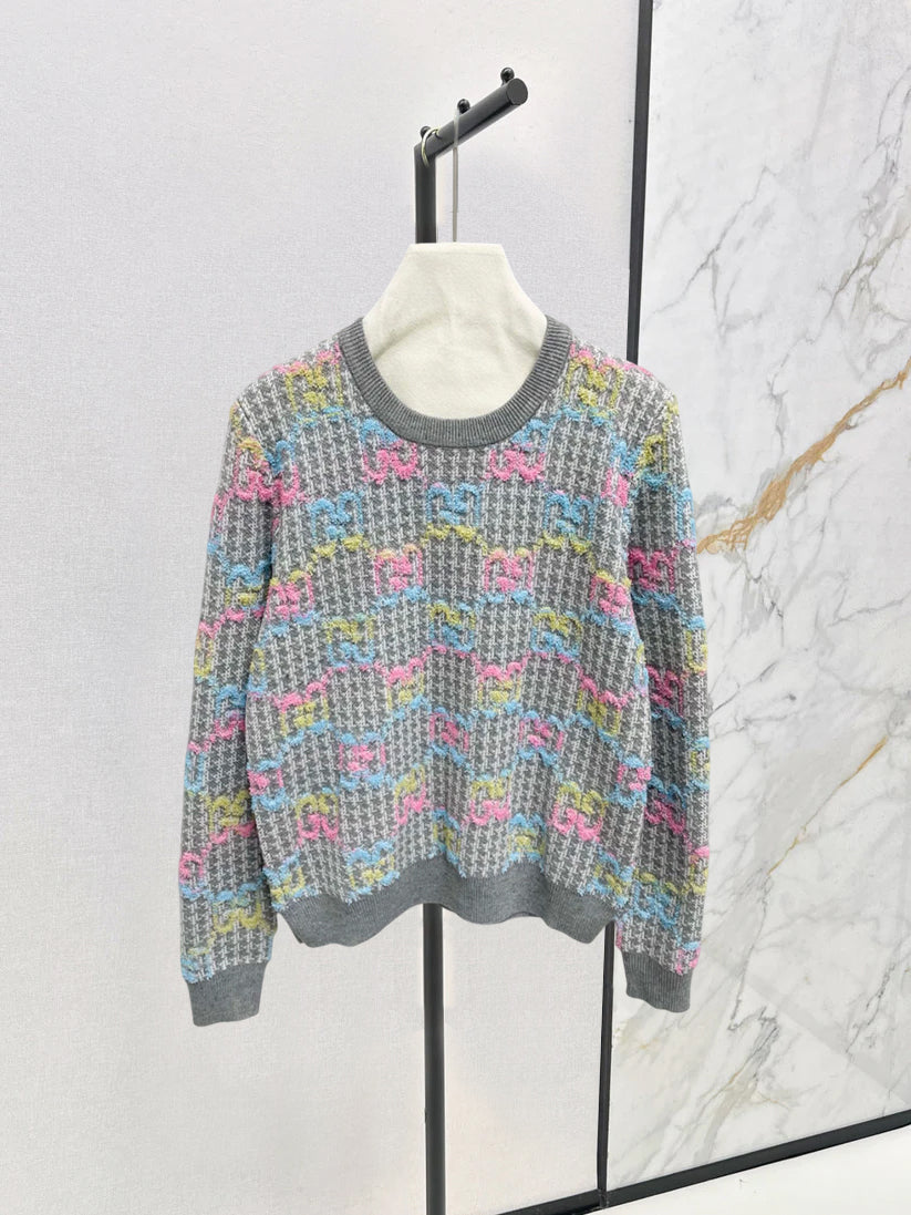 25fw Colorful logo knitted sweater
