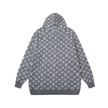 25FW New Jacquard Wool Blend Zipper Knit Cardigan