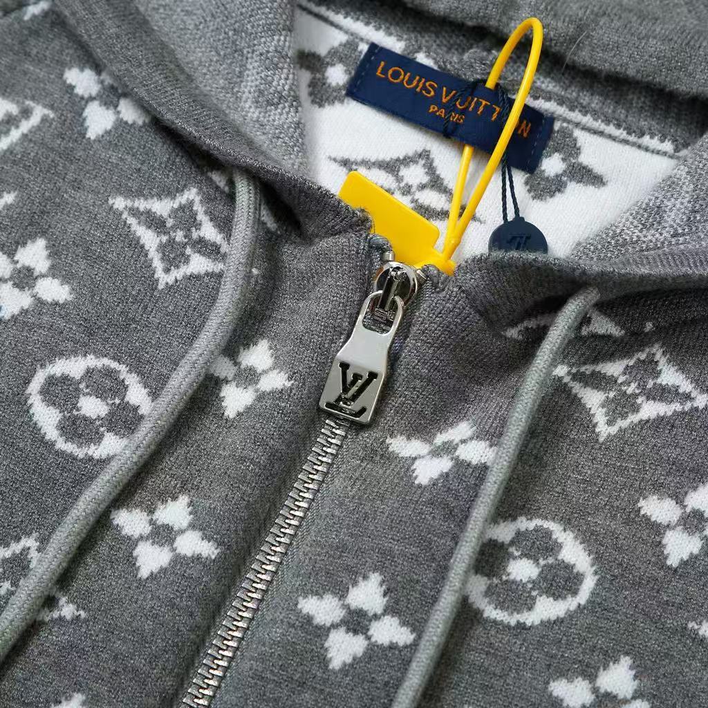 25FW New Jacquard Wool Blend Zipper Knit Cardigan