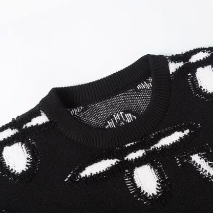 Round-Neck Pullover Jacquard Long-Sleeve Sweater