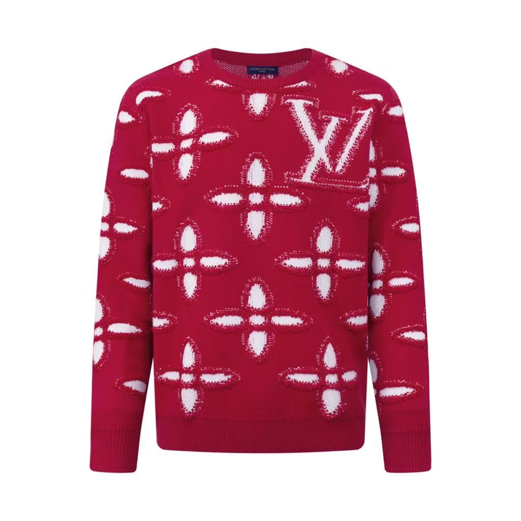 Round-Neck Pullover Jacquard Long-Sleeve Sweater