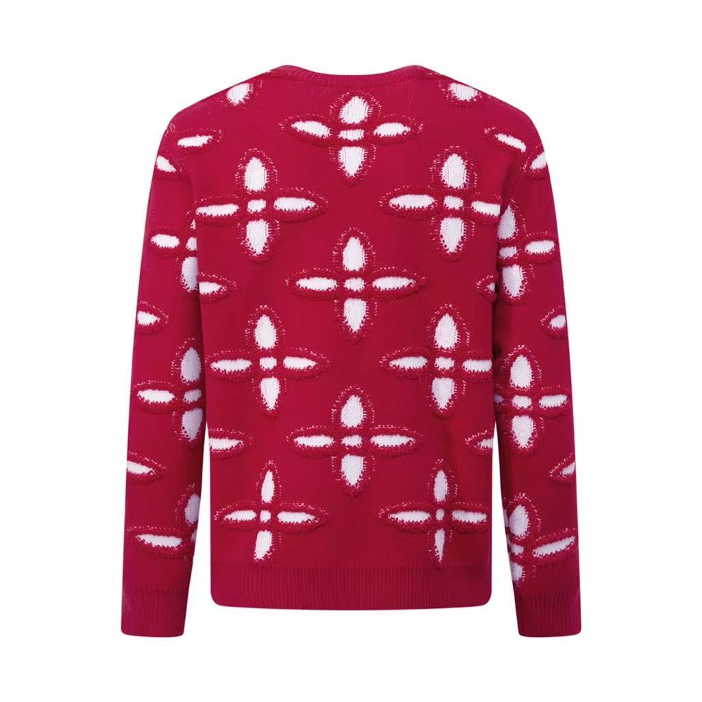 Round-Neck Pullover Jacquard Long-Sleeve Sweater
