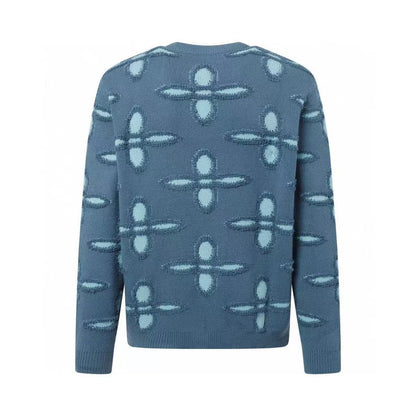 Round-Neck Pullover Jacquard Long-Sleeve Sweater