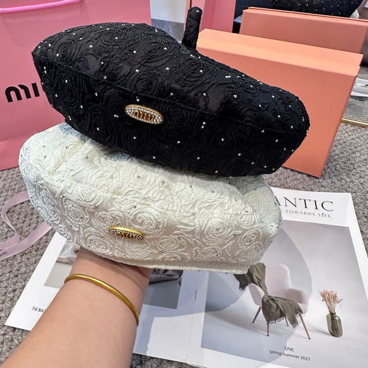 Fall New Arrival Letter Rhinestone Beret for Women