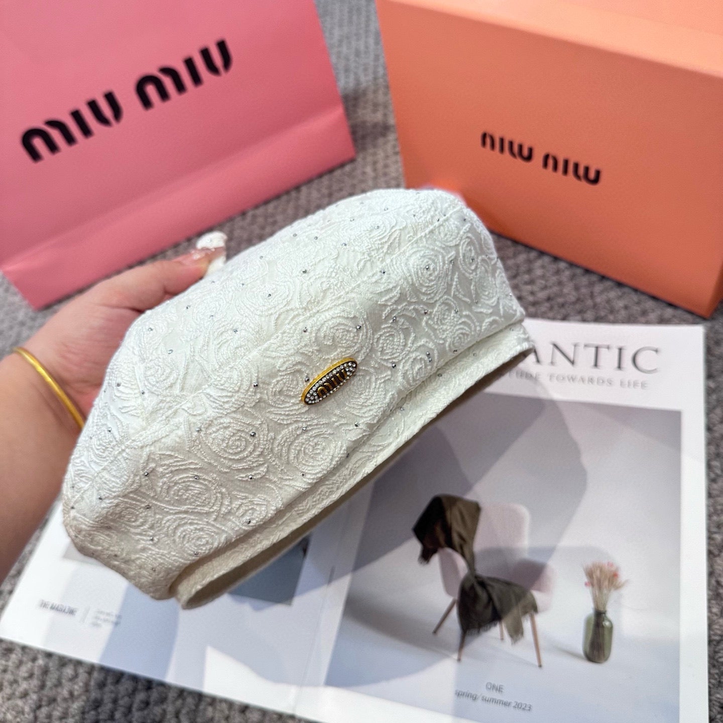 Fall New Arrival Letter Rhinestone Beret for Women
