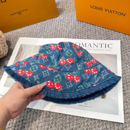 2025 New Cute Cherry Sun Hat for Women Breathable