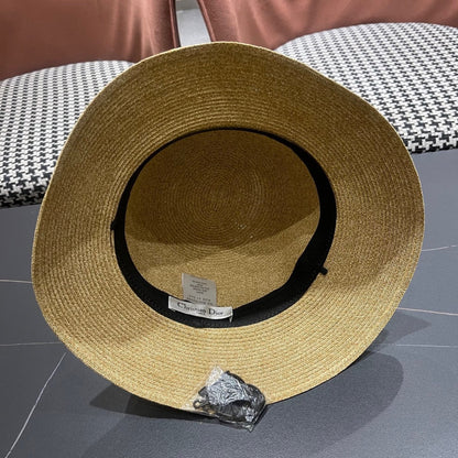 Straw Pearl Bow Beach Hat Women's Vacation Sun Hat