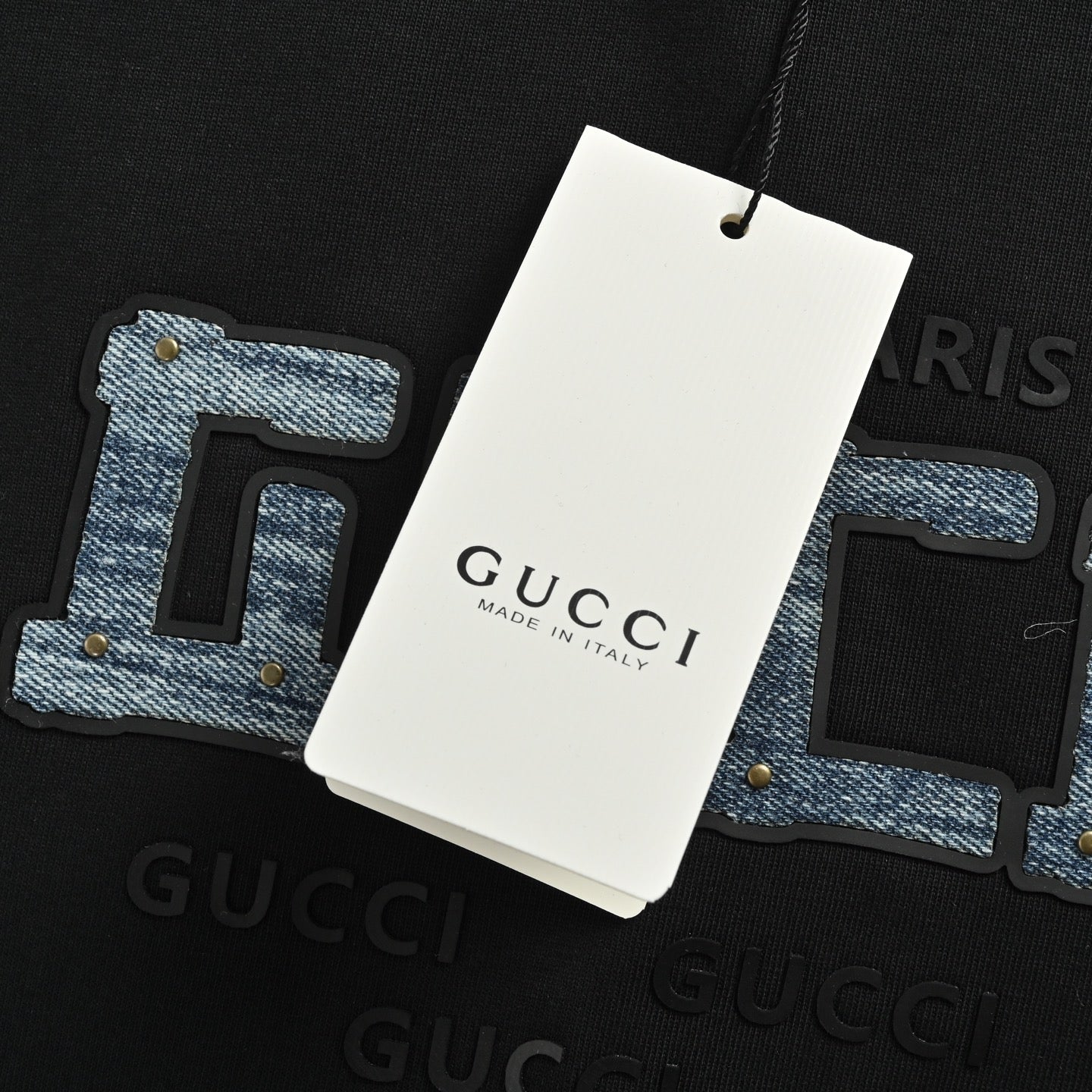 25ss denim sticker letter short sleeved shirt