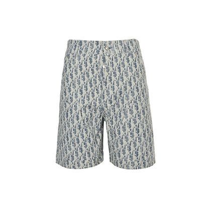 25ss full print vintage denim shorts